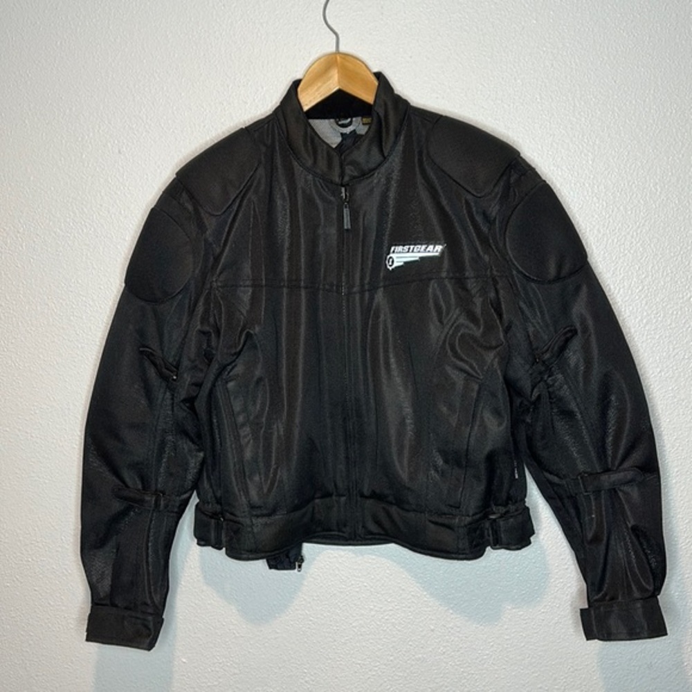 FirstGear Motorcycle Jacket Hypertex Black Padded Mesh sz LW